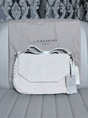 Liebeskind German Leather Suede Flap Studded Shoulder Bag *rare*